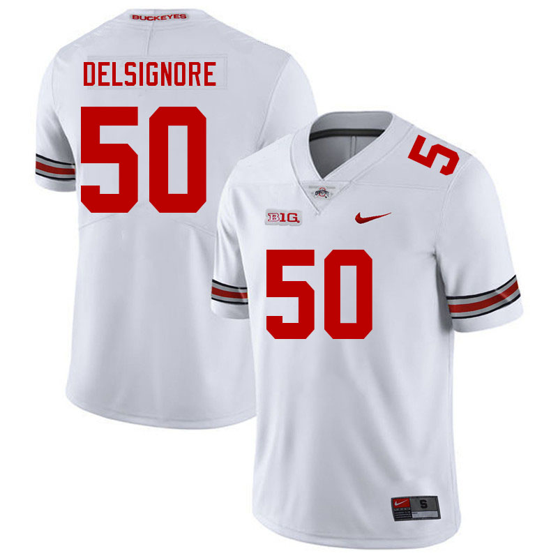 Ohio State Buckeyes #50 Alec DelSignore College Football Jerseys Stitched Sale-White